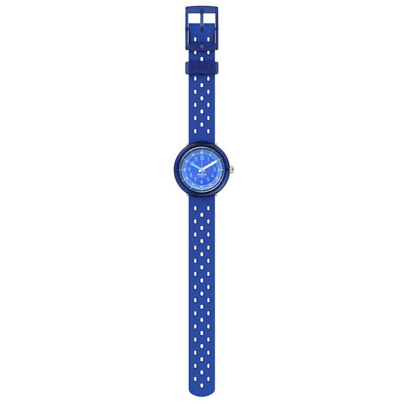 Montre FLIK FLAK bubbly hours enfant bracelet silicone bleu - vue D1