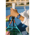 Montre FLIK FLAK bubbly hours enfant bracelet silicone bleu - vue porté 1