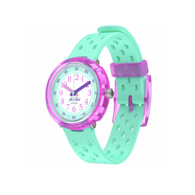 Watch FLIK FLAK bubbly hours child green silicone bracelet