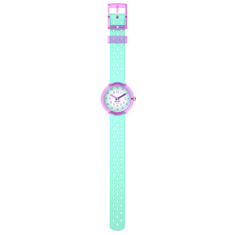 Montre FLIK FLAK bubbly hours enfant bracelet silicone vert - vue D1