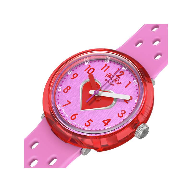 Montre FLIK FLAK bubbly hours enfant bracelet silicone rose - vue 2