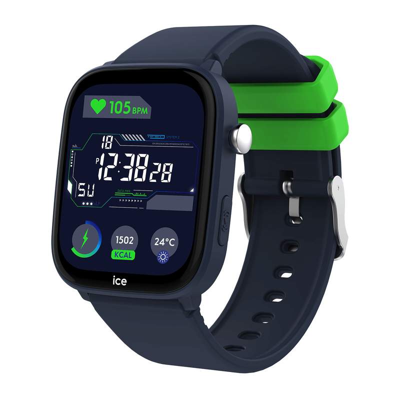 Montre ICE WATCH ice smart junior 3.0 fm enfant connecté,  boîtier plastique bleu, bracelet silicone bleu - vue D1
