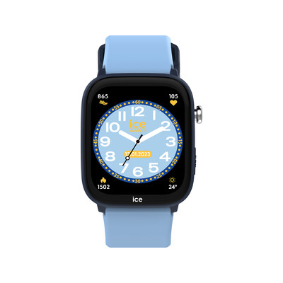Montre ICE WATCH ice smart junior 3.0 fm enfant connecté, boîtier plastique bleu, bracelet silicone bleu