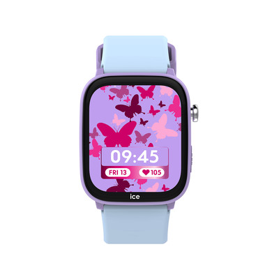 Montre ICE WATCH ice smart junior 3.0 fm enfant connecté, boîtier plastique violet, bracelet silicone bleu