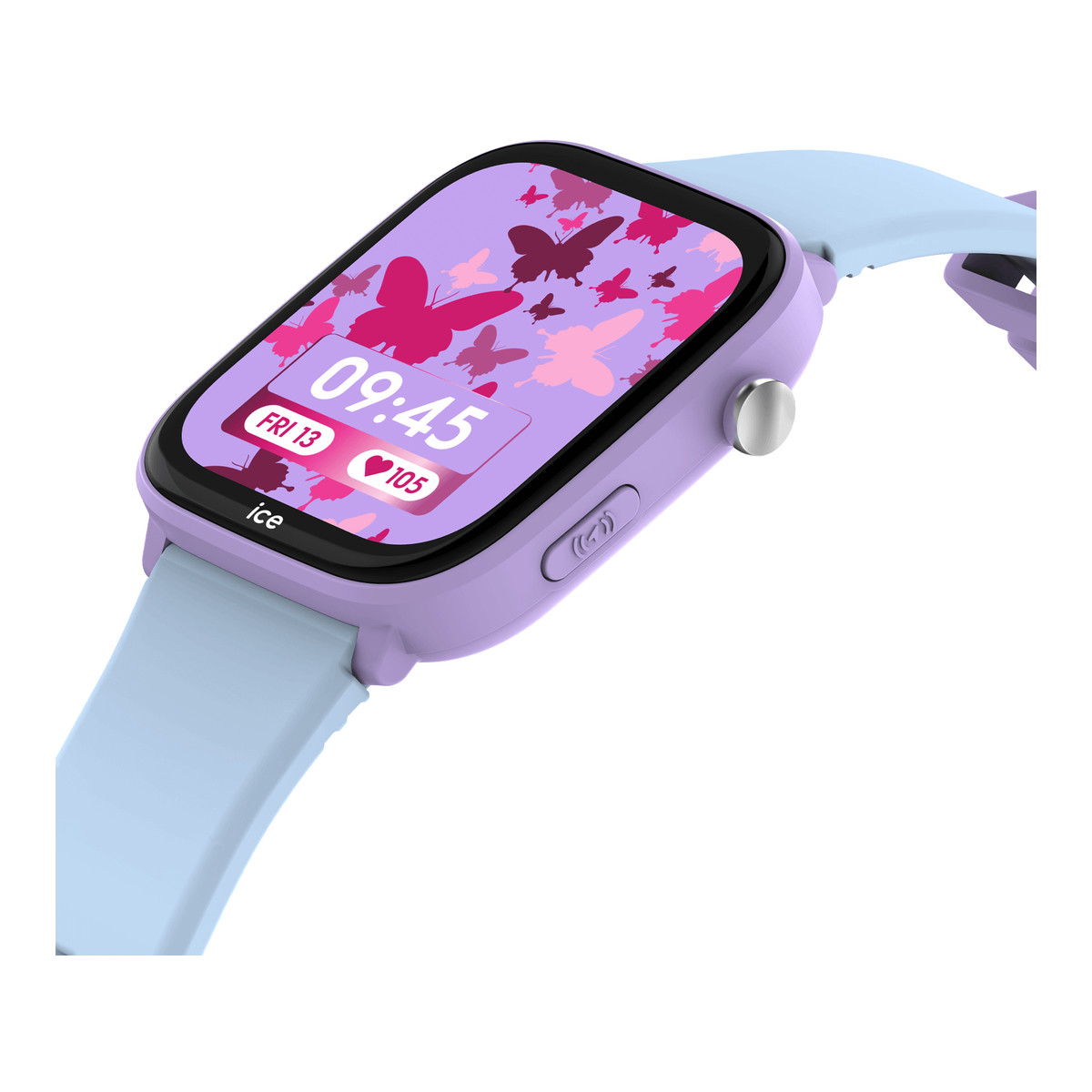 Montre ICE WATCH ice smart junior 3.0 fm enfant connecté, boîtier plastique violet, bracelet silicone bleu - vue 2