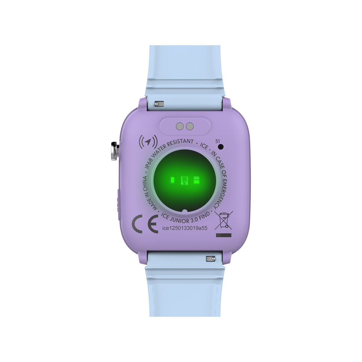 Montre ICE WATCH ice smart junior 3.0 fm enfant connecté, boîtier plastique violet, bracelet silicone bleu - vue 3
