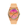 Montre ICE WATCH ice power pw1 femme analogique, boîtier plastique orange, lunette dorée, bracelet silicone orange - vue V1