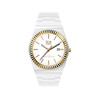 Montre ICE WATCH ice power pw1 mixte analogique, boîtier plastique blanc, lunette dorée, bracelet silicone blanc - vue V1