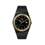 Montre ICE WATCH ice power pw1 mixte analogique, boîtier plastique noir, lunette dorée, bracelet silicone noir - vue 1
