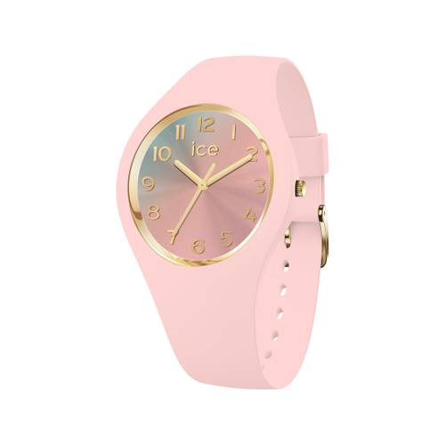 Montre ICE WATCH ice sunset femme analogique, boîtier silicone rose, bracelet silicone rose