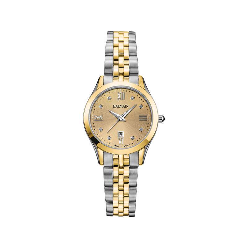 Montre BALMAIN classic R femme bracelet acier inoxydable bicolore jaune - vue 1