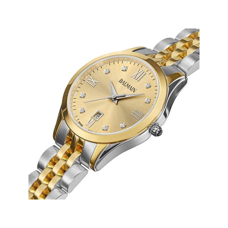 Montre BALMAIN classic R femme bracelet acier inoxydable bicolore jaune - vue 2