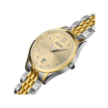 BALMAIN classic R dameshorloge roestvrijstalen schakelband tweekleurig geel