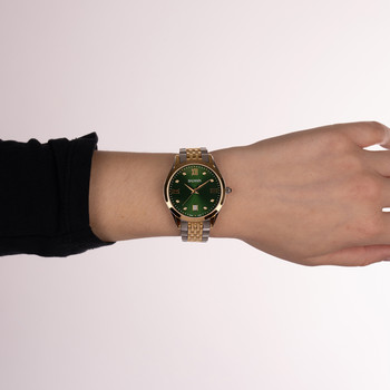 BALMAIN classic R dameshorloge roestvrijstalen schakelband tweekleurig geel