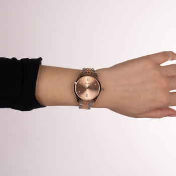 BALMAIN classic R dameshorloge roestvrijstalen schakelband tweekleurig roze