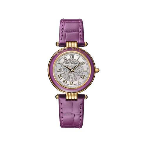 Montre BALMAIN haute elegance femme bracelet cuir vernis parme