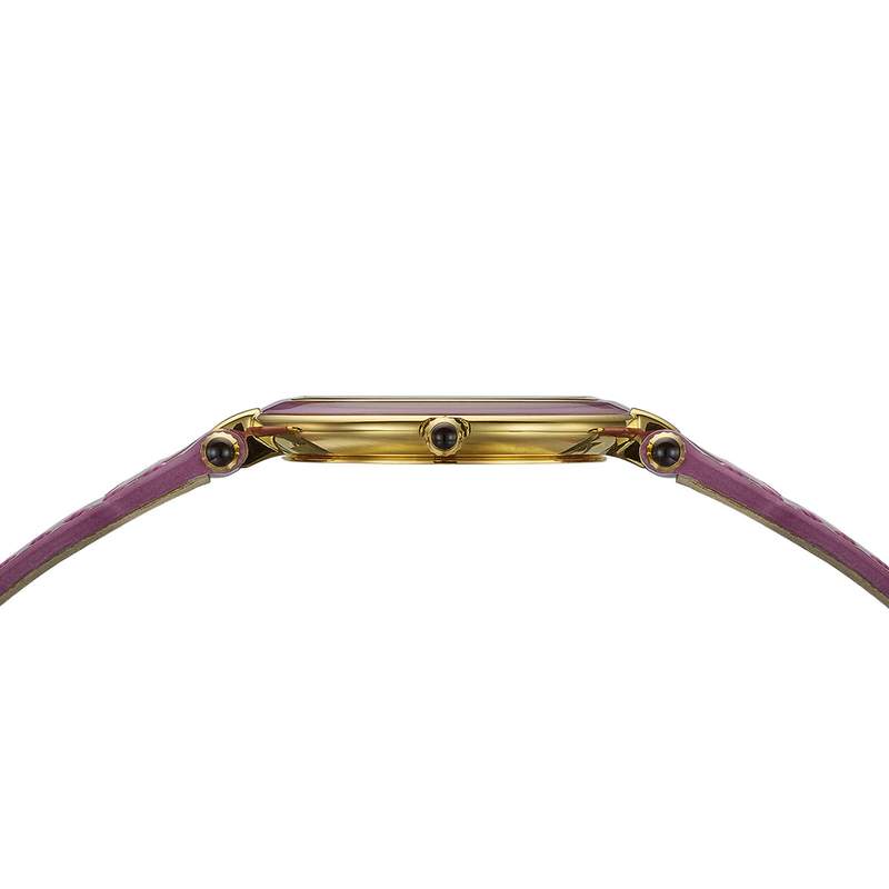 Montre BALMAIN haute elegance femme bracelet cuir vernis parme - vue D1