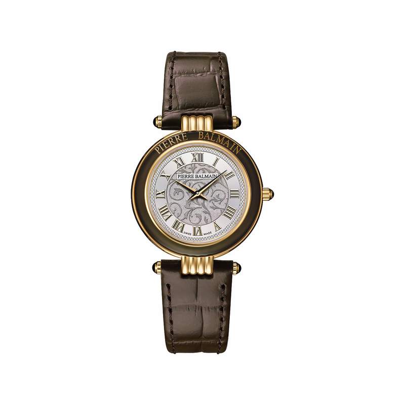 Montre BALMAIN haute elegance femme bracelet cuir vernis marron chocolat - vue 1