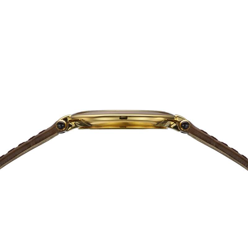 Montre BALMAIN haute elegance femme bracelet cuir vernis marron chocolat - vue D2