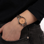 Montre BALMAIN beleganza femme bracelet acier inoxydable bicolore rose - vue porté 1