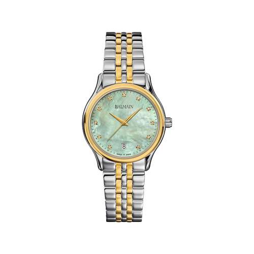 Montre BALMAIN beleganza femme cadran en nacre bracelet acier inoxydable bicolore jaune