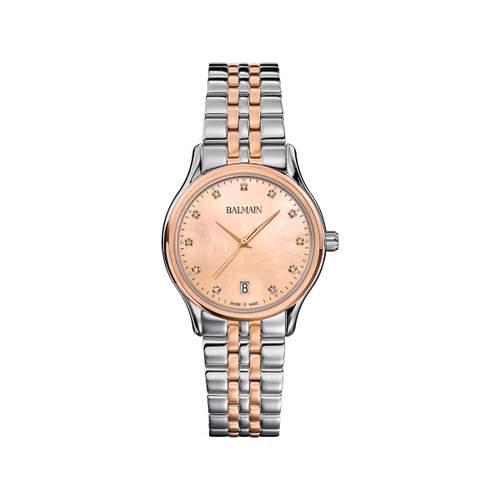 Montre BALMAIN beleganza femme cadran nacre bracelet acier inoxydable bicolore rose