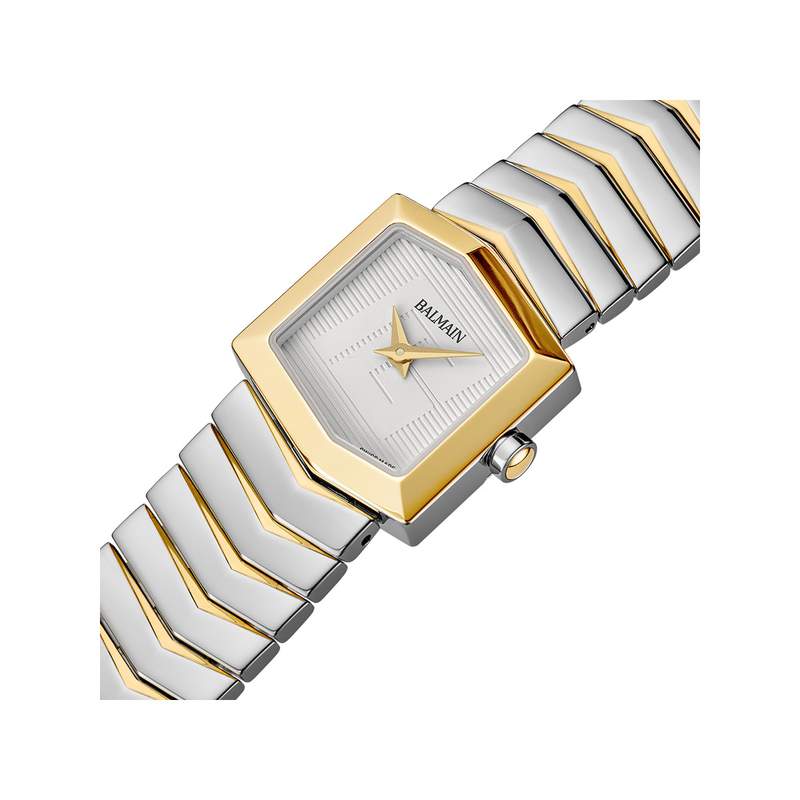 Montre BALMAIN taffetas femme bracelet acier inoxydable bicolore jaune - vue 2