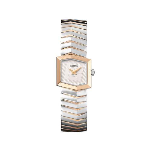 Montre BALMAIN taffetas femme bracelet acier inoxydable bicolore rose