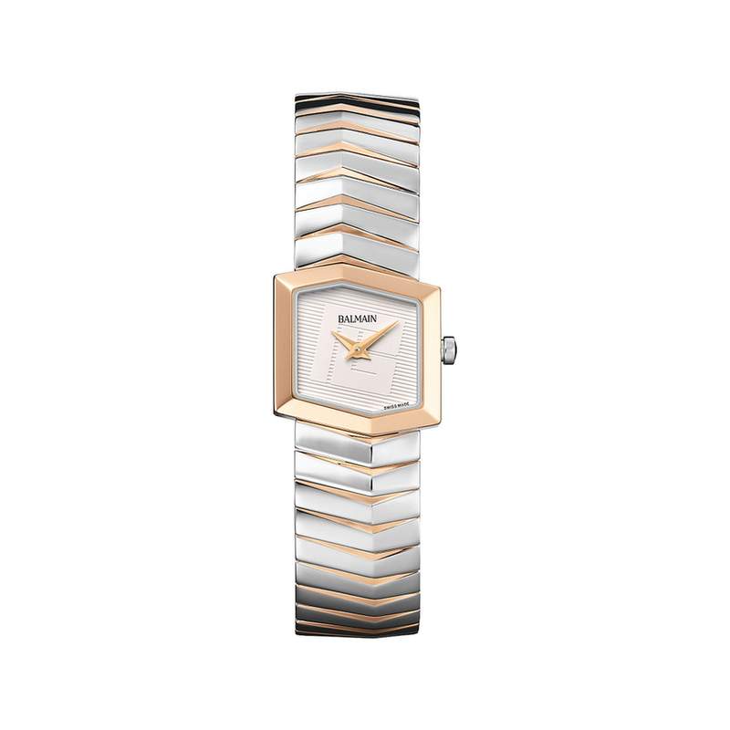 Montre BALMAIN taffetas femme bracelet acier inoxydable bicolore rose - vue 1