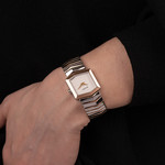 Montre BALMAIN taffetas femme bracelet acier inoxydable bicolore rose - vue porté 1