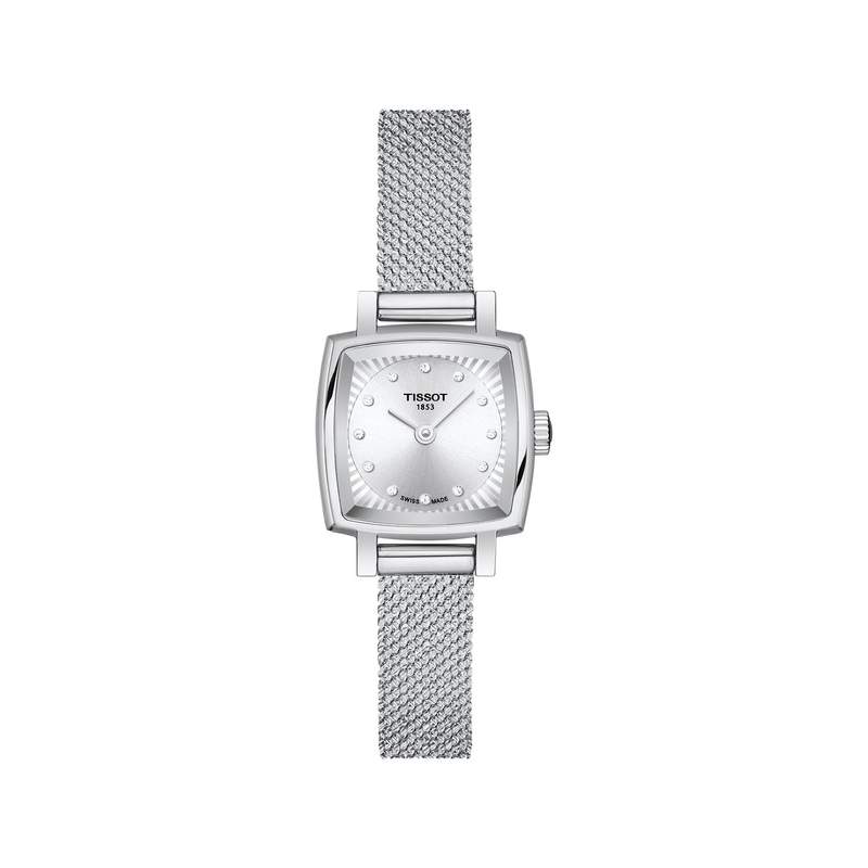 Montre TISSOT LOVELY SQUARE femme cadran gris bracelet acier inoxydable - vue 1