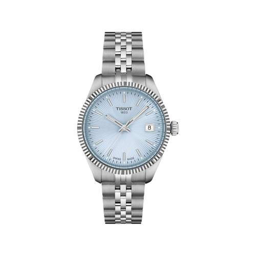 TISSOT BALLADE dameshorloge met blauwe wijzerplaat en roestvrijstalen armband
