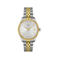 Montre TISSOT BALLADE femme cadran blanc bracelet acier inoxydable bicolore