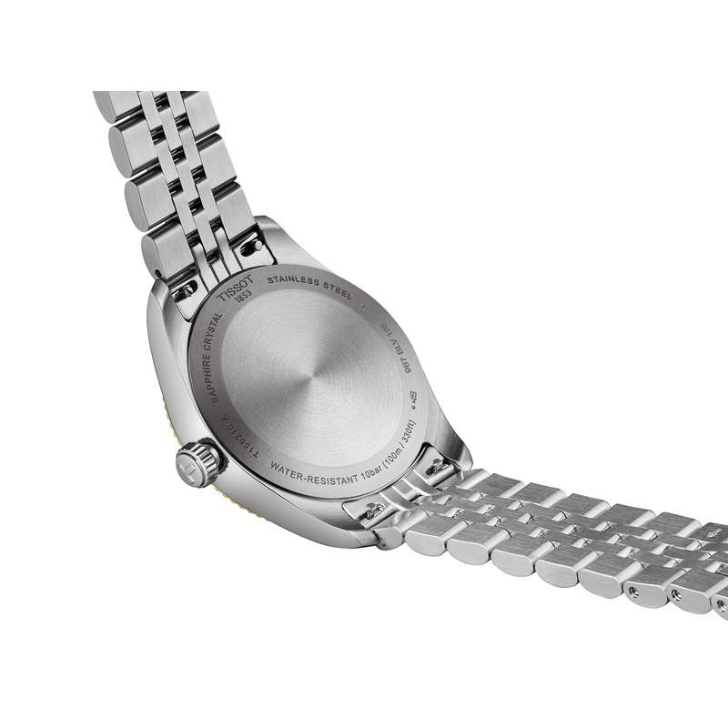 Montre TISSOT BALLADE femme cadran blanc bracelet acier inoxydable bicolore - vue D2