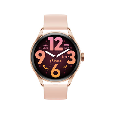Montre ICE WATCH smart 3.0 femme connecté, boitier doré rose, bracelet silicone rose