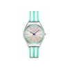 Montre SWATCH Essentials femme, boitier gris, cadran gris, bracelet silicone vert - vue V1