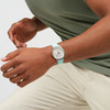 Montre SWATCH Essentials femme, boitier gris, cadran gris, bracelet silicone vert - vue Vporté 1