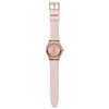 Montre SWATCH Essentials femme automatique, cadran rose, bracelet silicone rose - vue VD1