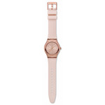 Montre SWATCH Essentials femme automatique, cadran rose, bracelet silicone rose - vue D1