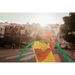 Montre FLIK FLAK let's get artsy enfant cadran rose bracelet pet recycle rose - vue porté 1