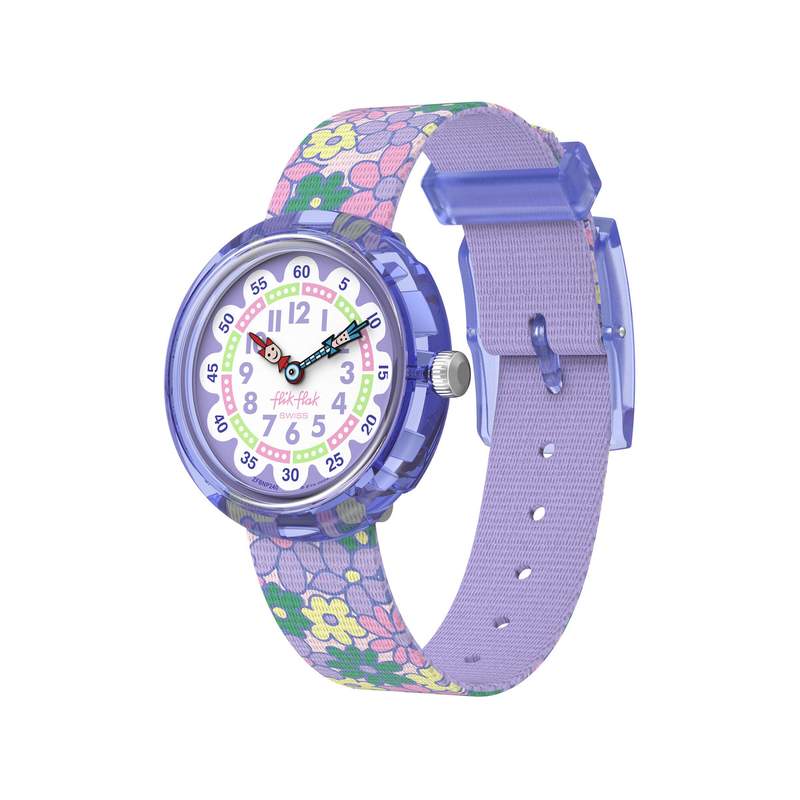 Montre FLIK FLAK let's get artsy enfant cadran blanc bracelet pet recycle violet - vue 1