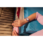 Montre FLIK FLAK let's get artsy enfant cadran blanc bracelet pet recycle violet - vue porté 1