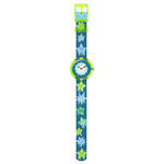 Montre FLIK FLAK let's get artsy enfant cadran vert bracelet pet recycle bleu - vue D1