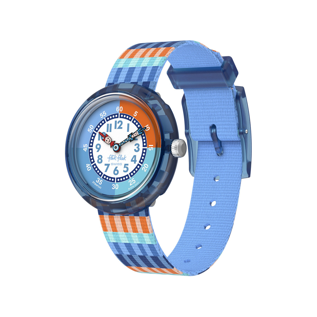 Montre FLIK FLAK let's get artsy enfant cadran bleu bracelet pet recycle bleu