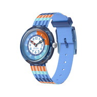 Montre FLIK FLAK let's get artsy enfant cadran bleu bracelet pet recycle bleu