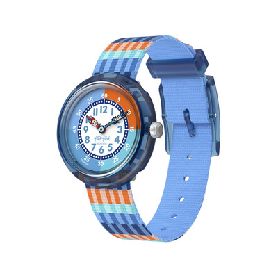 Montre FLIK FLAK let's get artsy enfant cadran bleu bracelet pet recycle bleu