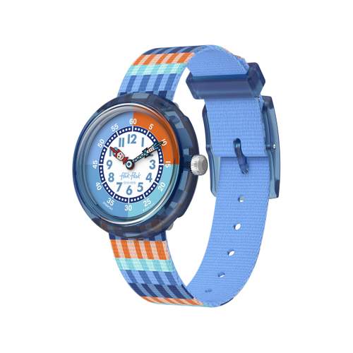 Montre FLIK FLAK let's get artsy enfant cadran bleu bracelet pet recycle bleu