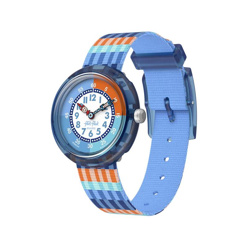 Montre FLIK FLAK let's get artsy enfant cadran bleu bracelet pet recycle bleu - vue 1