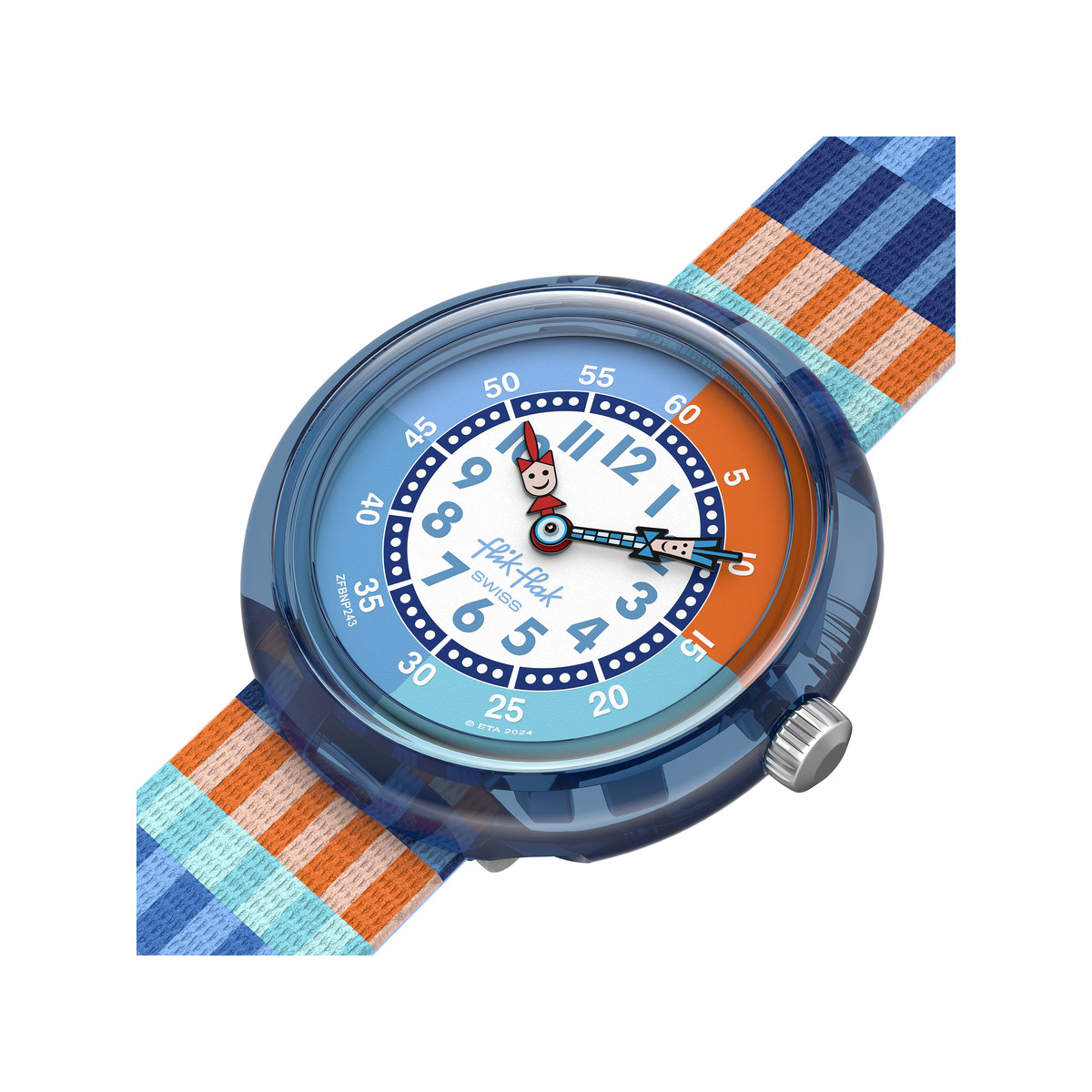 Montre FLIK FLAK let's get artsy enfant cadran bleu bracelet pet recycle bleu - vue 2