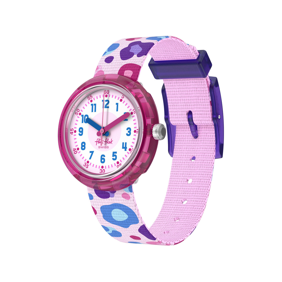 Montre FLIK FLAK let's get artsy enfant cadran rose bracelet pet recycle rose